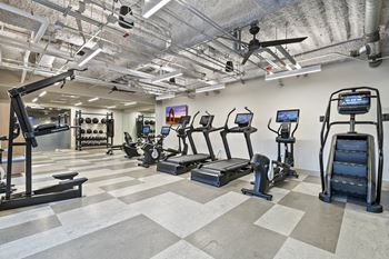 Community fitness center with free weights